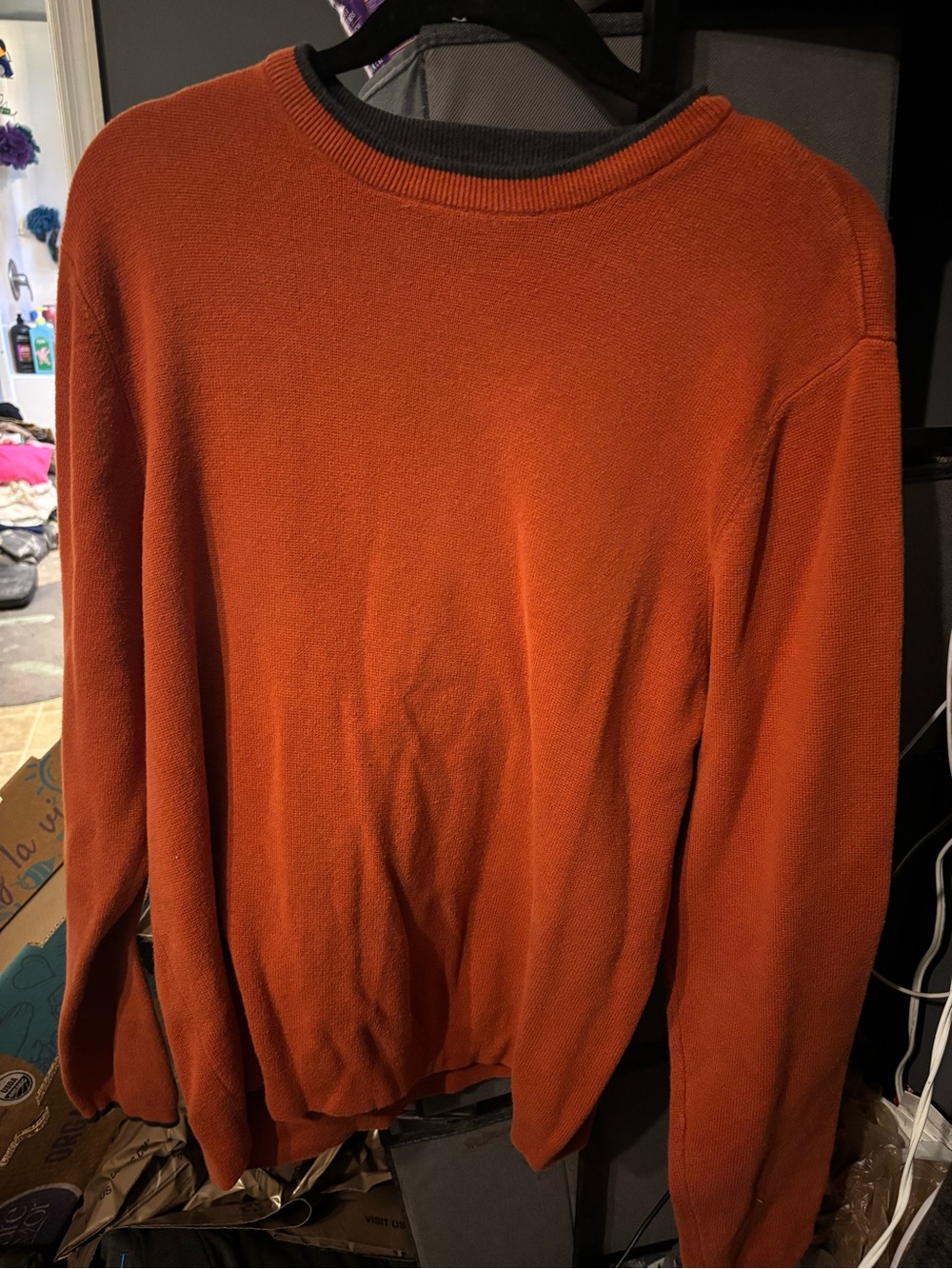 Saddlebred Men's Orange Crewneck Sweater Medium